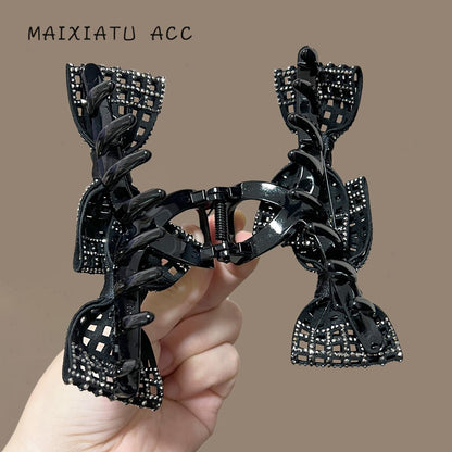 Oriental Pearl [Zhilan] Ancient Style French Korean Bow Elegant Hair Clip High-end Hair Accessory