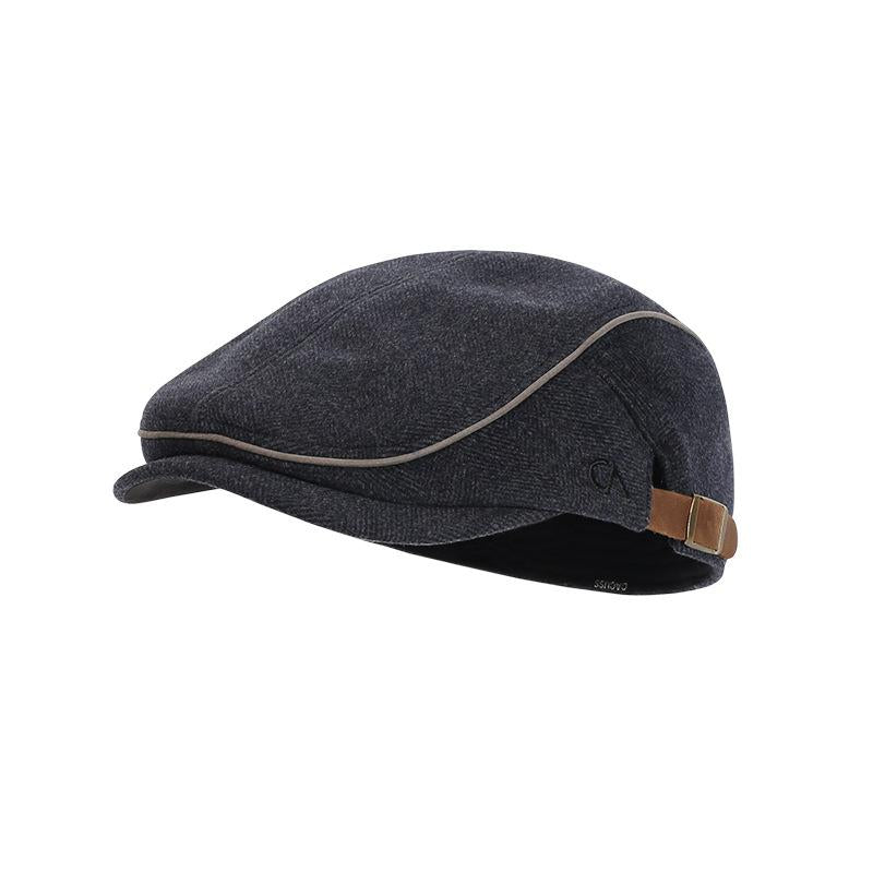 Men's Duckbill Cap Autumn Winter Retro Middle-aged Beret Elderly Hat Fashion Forward Cap Newsboy Hat