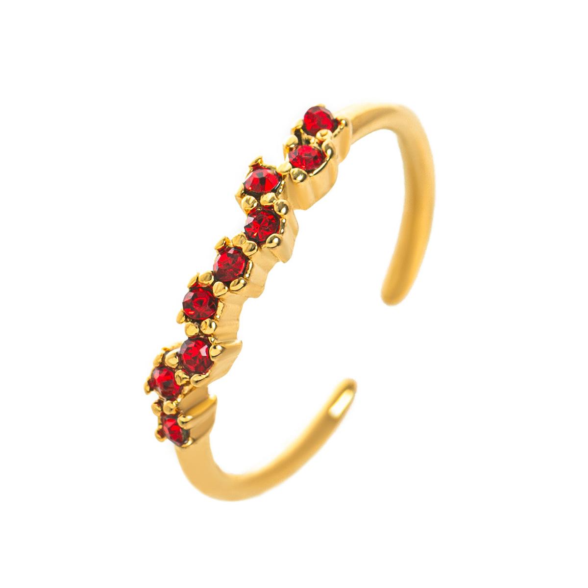 Titanium Steel European and American Style Colorful Zircon December Birthstone Ring Plain Band Ring December Birthstone Color Retention