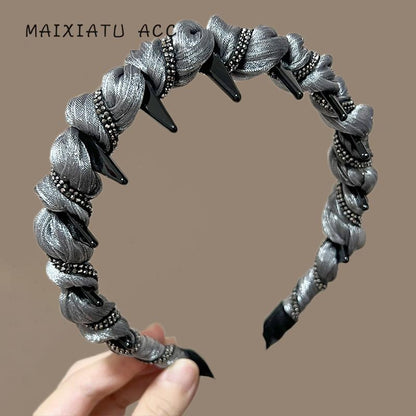 Versatile Gentle Fluffy Hairband for Women 2025 New High Skull Top Face Slimming Headband Tooth Comb Hair Clip